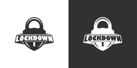 Lockdown logo design vector. icon lockdown. Global pandemic health warning concept. Lockdown emergency during a hazard.