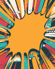 Retro comic book explosion background with space for text
