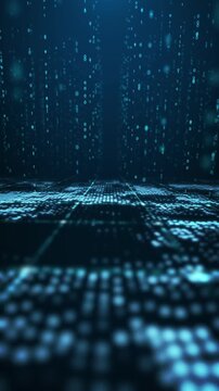 Technologically themed dynamic network particle space wallpaper, 4K