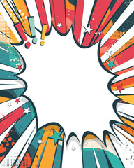 Retro comic book explosion background with space for text
