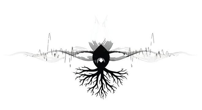 Abstract representation of a growing idea from a strong foundation