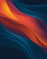Dynamic Abstract Waves in Orange and Blue background
