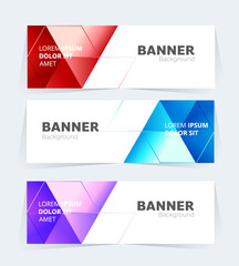 Geometric banner design with vector presentation template.