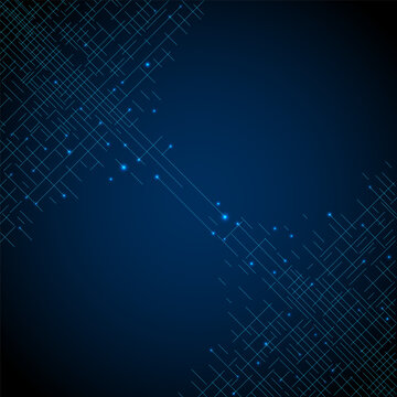 Abstract digital technology background. with connecting bridge lines, high speed data transfer network wallpaper, futuristic glowing blue geometric vector illustration