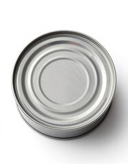 Blank Food Can Top View Isolated on White