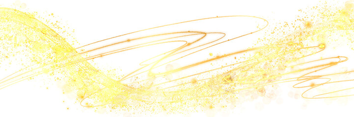 クリスマス風金のブラシストロークが輝く豪華,横長透過背景	