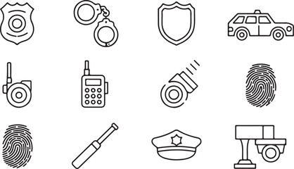 Police & Law Enforcement Line Icons © Sharif54