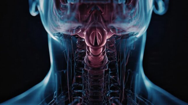 Human Throat and Larynx Anatomy Visualization Medical Science