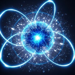 Abstract Atomic Nucleus With Electron Orbits.