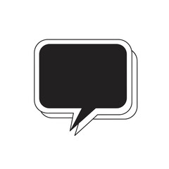 Naklejka premium A minimalist black speech bubble with a white outline and a subtle shadow effect.