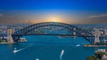 Obraz premium 5 February 2026 Aerial View of Sydney Harbour Circular Quay cruise Liner on a nice Summer day beautiful Sky in Sydney NSW Australia