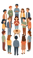 Obraz premium Diverse Group of People Engaging in a Thoughtful Discussion Around a Table in a Circle