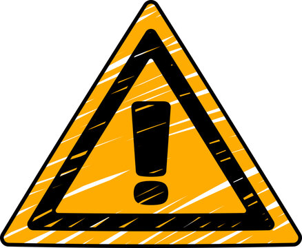 Hand Drawn Warning Sign Investment Risk Illustration