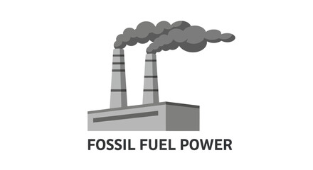 Obraz premium Fossil Fuel Power Plant Emitting Pollution.
