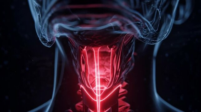 Throat Anatomy Larynx Trachea Medical Visualization Pain Area