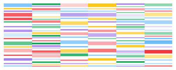Abstract colorful barcode pattern with vibrant horizontal stripes in vertical rows on white background