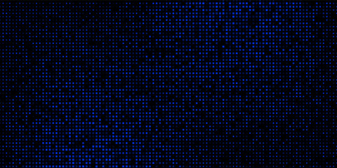 Led screen light background texture with pixel pattern. Digital tv display wall panel in blue, pink and purple gradient. Abstract bright television videowall grid vector design template with circle