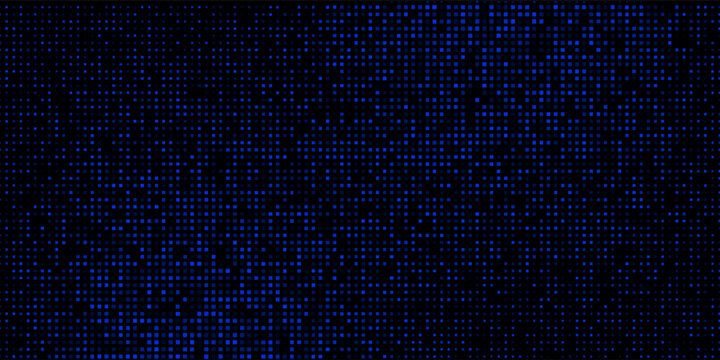 Led screen light background texture with pixel pattern. Digital tv display wall panel in blue, pink and purple gradient. Abstract bright television videowall grid vector design template with circle