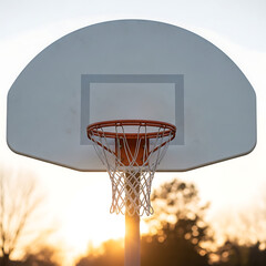 March Madness, Basketball Hoop Sunset Outdoor Sport Recreation