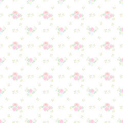 seamless pattern with pink flowers