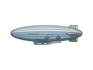 Vintage Style Blimp Airship Illustration. © Arip