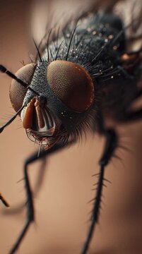 Extreme close up alate insect footage showing winged body anatomy and fine texture in macro video 4K