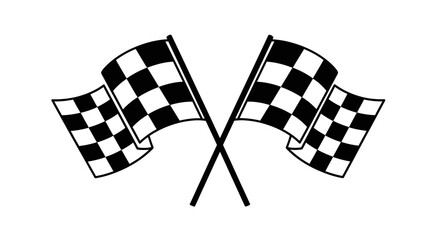 Two checkered flags crossed, symbolizing victory and the end of a race. © Kiki