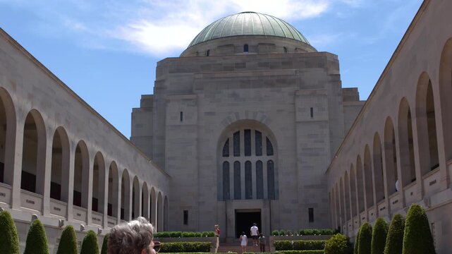 Wide Shot of the Australian War Memorial Architecture in Canberra