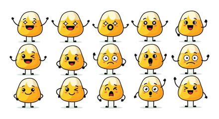 Fototapeta premium A collection of cute smiling cookie characters with varied expressions