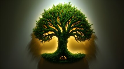 green tree in the dark