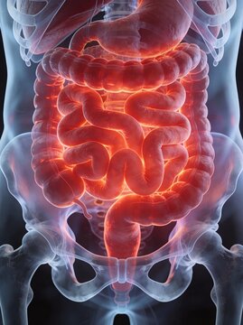 Inflammatory bowel disease IBD human intestines anatomy 3D
