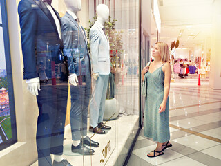 Woman in shopping mall