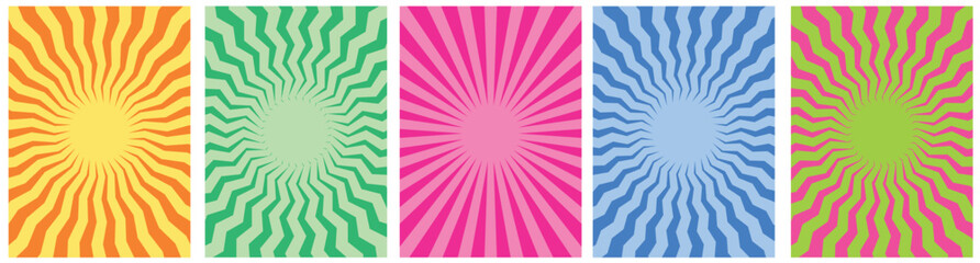 Abstract Retro Swirl Spiral Groovy Patterns. Funky wave illustration. Psychedelic Geometric Twirl Vector Background.
