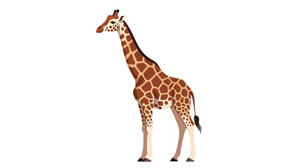 Fototapeta premium Illustration of a Giraffe Standing on a White Background