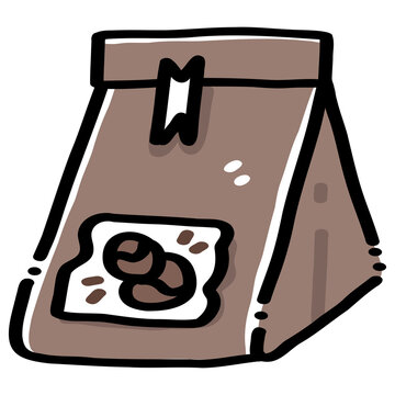 Cute Coffee Bean Bag Illustration