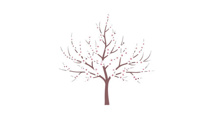 Obraz premium Delicate bare tree with early pink blossoms signaling the arrival of spring and new beginnings