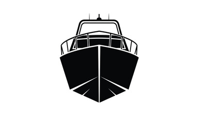 Black boat bow icon with railing and windshield © Lsg 21