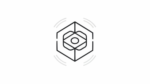 Geometric Hexagon Shape with Central Circle.