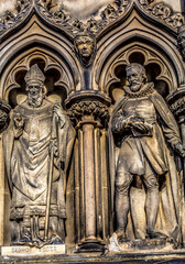 Fototapeta premium Bishop Leader Statues Outside St Gile's Cathedral Edinburgh Scotland