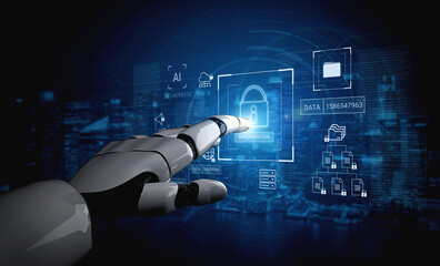 AI managing and encrypting sensitive data, monitoring cybersecurity threats, and ensuring...