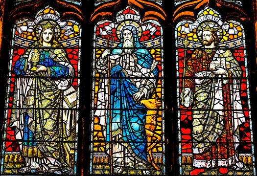 Scottish Saints Heroes Stained Glass St Gile's Cathedral Edinburgh Scotland
