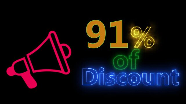 Neon 91 percent discount sale marketing
