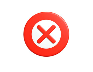 Obraz premium Red circular icon with white center and red cross