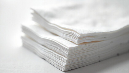 Disposable napkins folded in simple square pattern