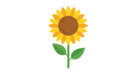 Vibrant flat design sunflower illustration radiating warmth and natural beauty perfect for cheerful summer imagery a delightful icon of growth and