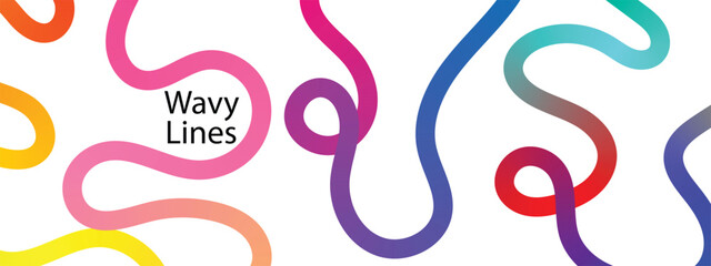 Obraz premium Swirl Color Gradient Lines. Abstract rainbow gradient wavy lines pattern.