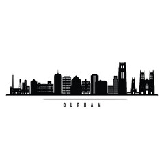 Obraz premium A stark black silhouette of the durham skyline against a white background