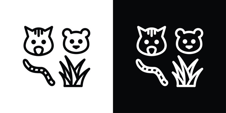 Wildlife Icon Sheet  Black And White