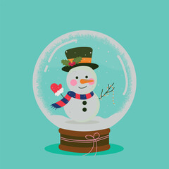 snowman with christmas tree