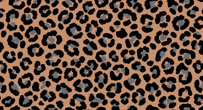 A seamless pattern of stylized grey and black leopard spots